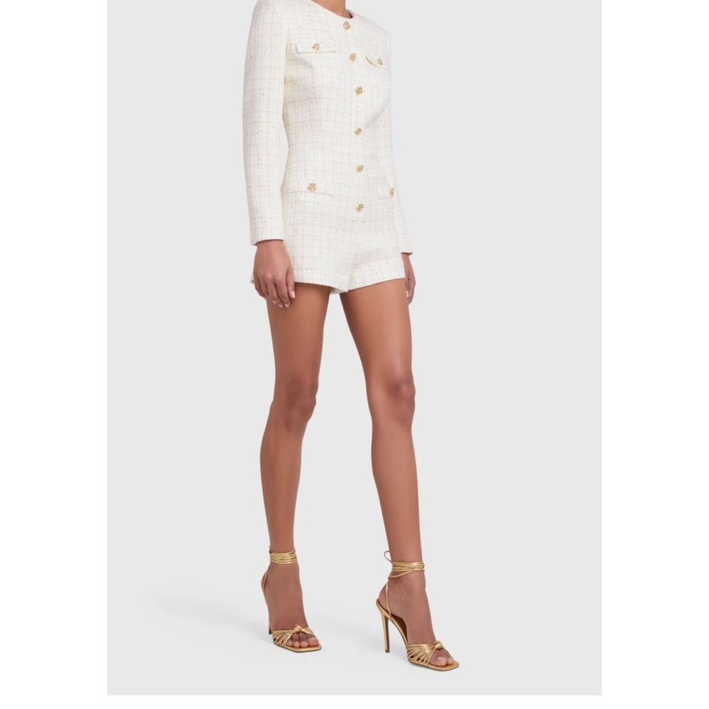 Amanda Uprichard Fallon Romper Tweed Pageant Interview Outfit